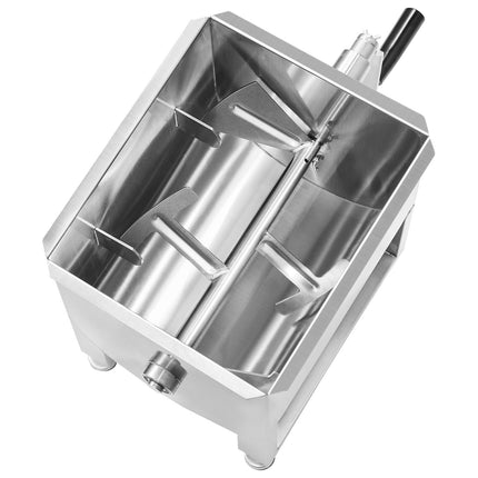 Manual Meat Mixer, 30L Stainless Steel, Gearbox Handle