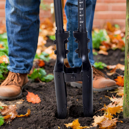 Manual Post Hole Digger, 57.5-Inch, Fiberglass Handle, Steel Blade