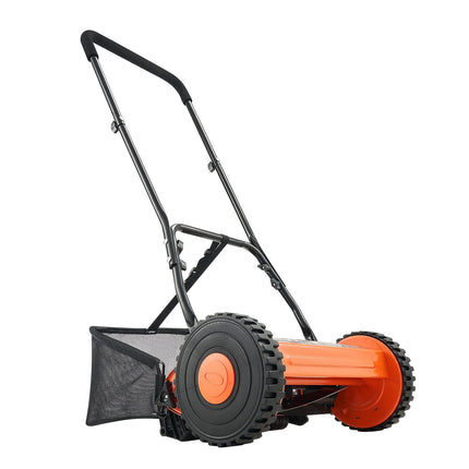 Manual Reel Lawn Mower 16-Inch, 5-Blade, Catcher