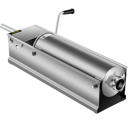 Manual Sausage Stuffer 7L, Dual-Speed, 304 Stainless, 5 Tubes