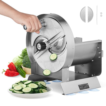 Manual Vegetable Slicer, 0-12mm Adjustable, Stainless Steel