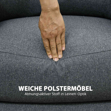 Liege mit Fußstütze, 150 kg Tragkraft, Leinenoptik