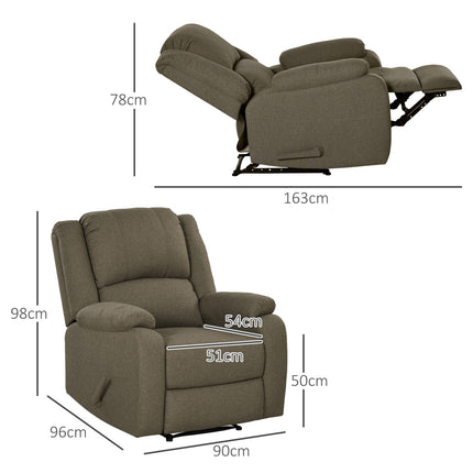 Reclining TV chair with footrest, 150 kg load capacity