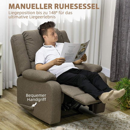 Reclining TV chair with footrest, 150 kg load capacity