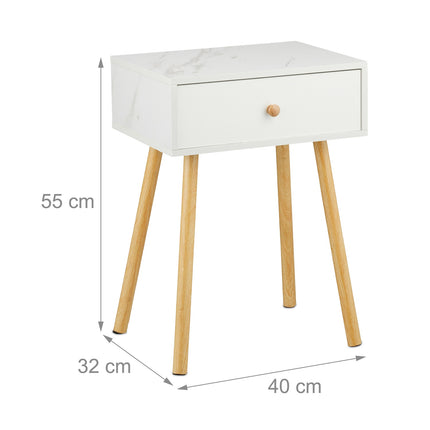 Nachttisch mit Marmoreffekt und Schubladen