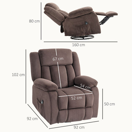 Massage Chair, 8 Vibration Points, 5 Modes, Heated, Brown