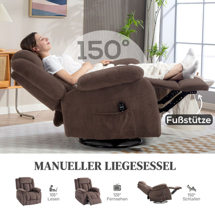 Massage Chair, 8 Vibration Points, 5 Modes, Heated, Brown