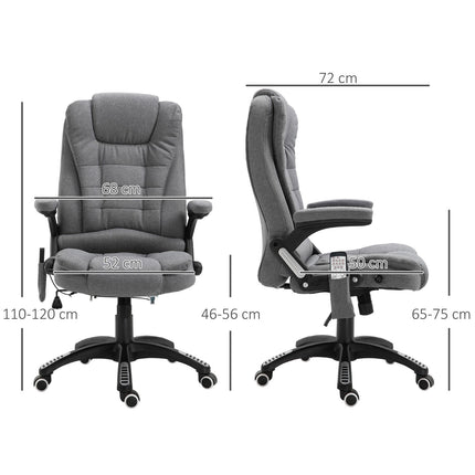 Ergonomischer Massagesessel, höhenverstellbar, grau, 67x74x116-126 cm
