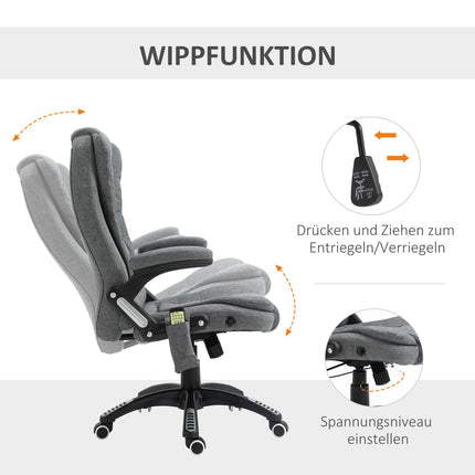 Ergonomischer Massagesessel, höhenverstellbar, grau, 67x74x116-126 cm