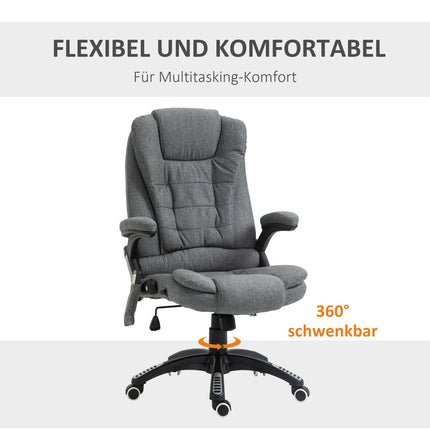 Ergonomischer Massagesessel, höhenverstellbar, grau, 67x74x116-126 cm