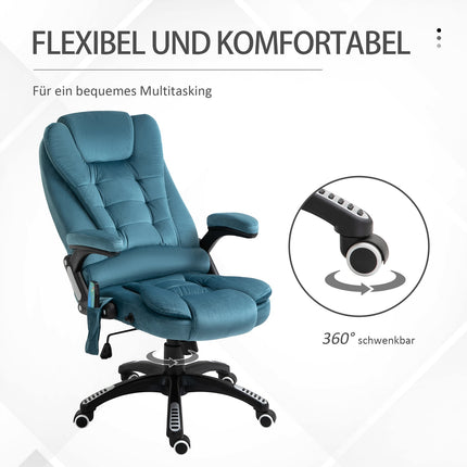 Ergonomischer Massage-Bürostuhl, höhenverstellbar, blau