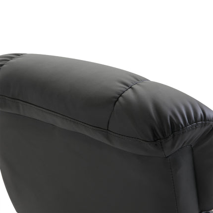 Electric massage chair with footstool - Black