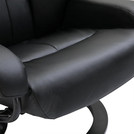 Electric massage chair with footstool - Black