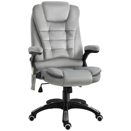 Ergonomic gray massage chair - height adjustable office/gaming