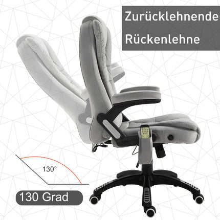 Ergonomic gray massage chair - height adjustable office/gaming