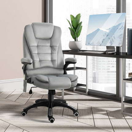 Ergonomic gray massage chair - height adjustable office/gaming