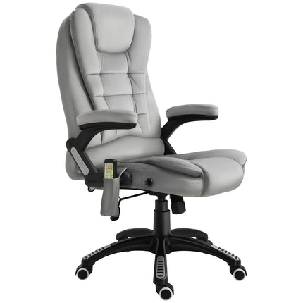Ergonomic gray massage chair - height adjustable office/gaming