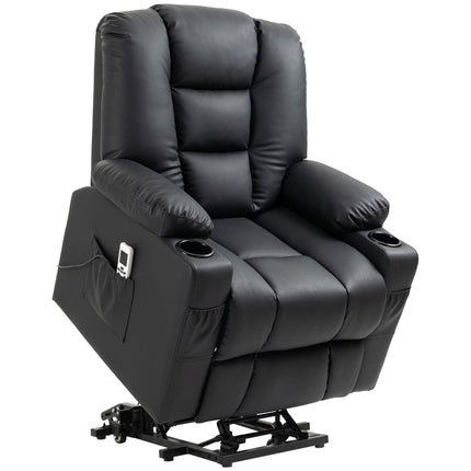 Liege-Massagesessel, USB- & Fernbedienung, 150 kg Tragkraft, Schwarz