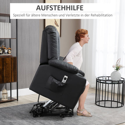Liege-Massagesessel, USB- & Fernbedienung, 150 kg Tragkraft, Schwarz