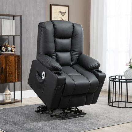 Liege-Massagesessel, USB- & Fernbedienung, 150 kg Tragkraft, Schwarz