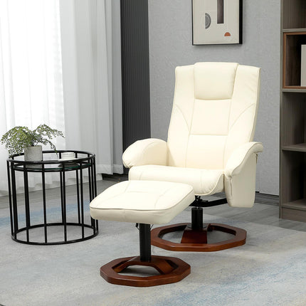 Massagesessel mit 360° Drehung, Kunstleder, creme/braun