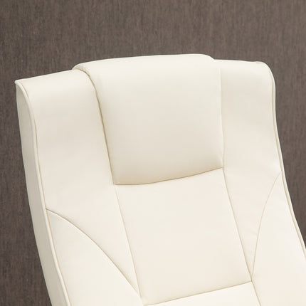 Massagesessel mit 360° Drehung, Kunstleder, creme/braun