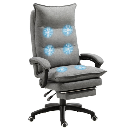 Ergonomischer grauer Gaming-Drehstuhl, höhenverstellbar, Nylon