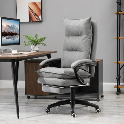 Ergonomischer grauer Gaming-Drehstuhl, höhenverstellbar, Nylon