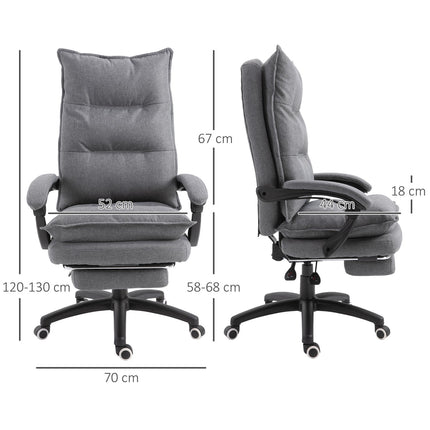 Ergonomischer grauer Gaming-Drehstuhl, höhenverstellbar, Nylon