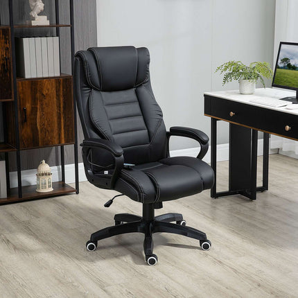 Massagestoel Draaistoel In Hoogte Verstelbaar Ergonomische Gamestoel Computerstoel 6 Trilpunten Linnengevoel Verstelbaar Zwart