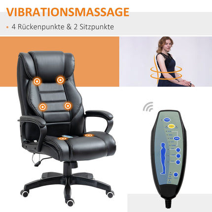 Massagestoel Draaistoel In Hoogte Verstelbaar Ergonomische Gamestoel Computerstoel 6 Trilpunten Linnengevoel Verstelbaar Zwart