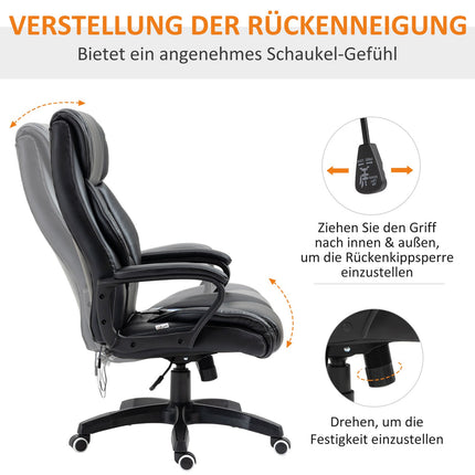 Massagestoel Draaistoel In Hoogte Verstelbaar Ergonomische Gamestoel Computerstoel 6 Trilpunten Linnengevoel Verstelbaar Zwart