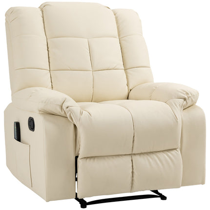 Elektrischer Massagesessel - Kunstleder, Cremeweiß, 94x99x99 cm