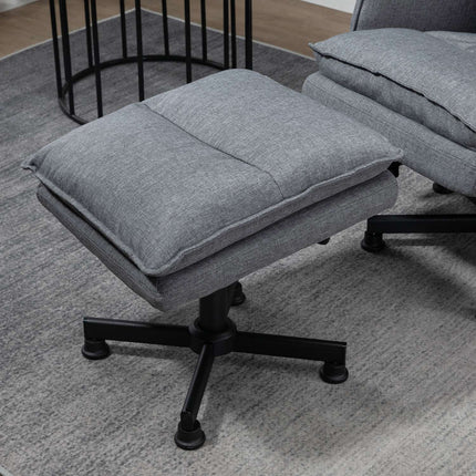 Elektrischer grauer Massage-Drehsessel mit Hocker und Fernbedienung