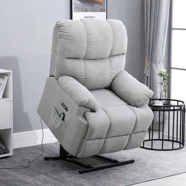 Massagesessel mit Aufstehhilfe, verstellbar, USB-Fernbedienung