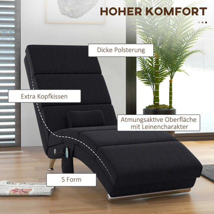 Massage Chair with 8 Vibration Points, 5 Modes, Black
