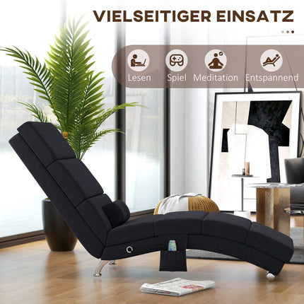 Massage Chair with 8 Vibration Points, 5 Modes, Black