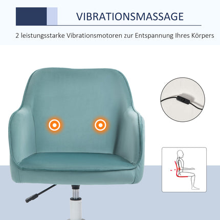 Massagebureaustoel Bureaustoel Met Vibratiefunctie, Usb, Lendenkussen, Armleuningen, 78-86Cm