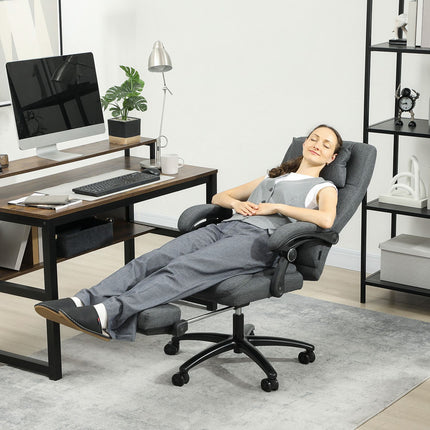 Massage Office Chair, USB Port, Swivel Wheels, Dark Grey