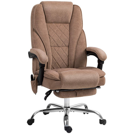 Massage Office Chair With Footrest, Brown, Lumbar Heat