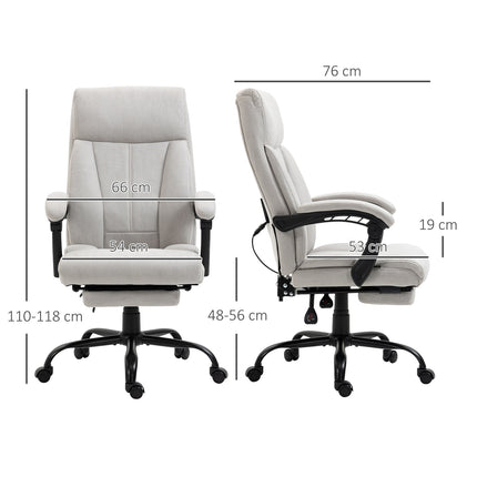 Massagebureaustoel Met Wipfunctie, Bureaustoel, 111-119 Cm In Hoogte Verstelbare Draaistoel Met Verwarmingsfunctie, Pc-Stoel Met Voetsteun