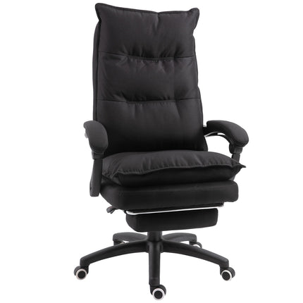 Ergonomischer Bürostuhl, Massage & Liegefunktion mit Fußstütze, schwarz