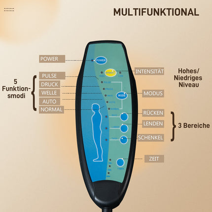 Ergonomischer Bürostuhl, Massage & Liegefunktion mit Fußstütze, schwarz
