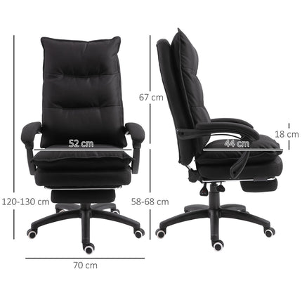 Ergonomischer Bürostuhl, Massage & Liegefunktion mit Fußstütze, schwarz