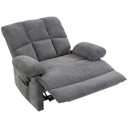 Massage Recliner Chair with Heat and Footrest, 8-Point Vibration, 155°, Grey
