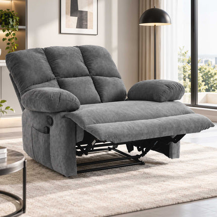 Massage Recliner Chair with Heat and Footrest, 8-Point Vibration, 155°, Grey