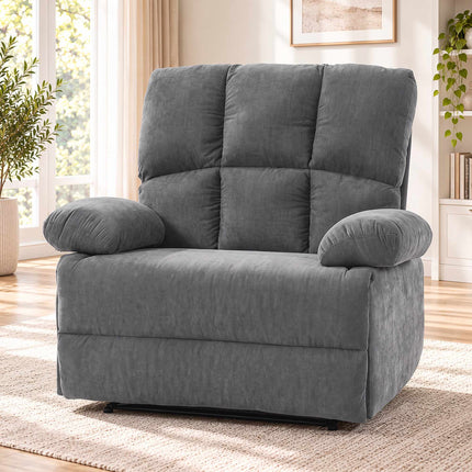 Massage Recliner Chair with Heat and Footrest, 8-Point Vibration, 155°, Grey