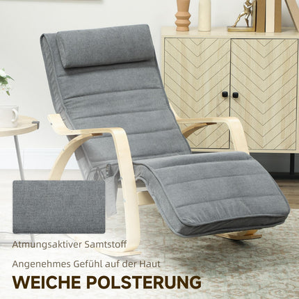 Massageschaukelstuhl mit Lendenwirbelheizung, 3 Modi, Grau