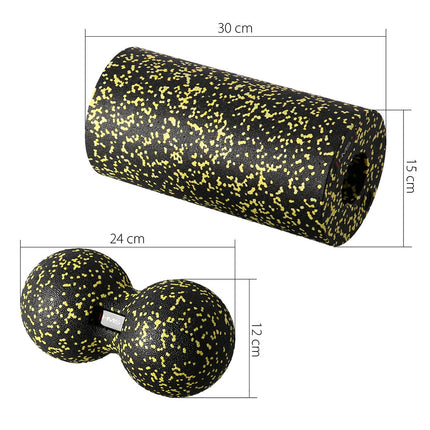 Massage-Roller- und Ball-Set, Schwarz-Grün, EPP-Material