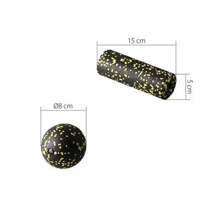 Massage-Roller- und Ball-Set, Schwarz-Grün, EPP-Material